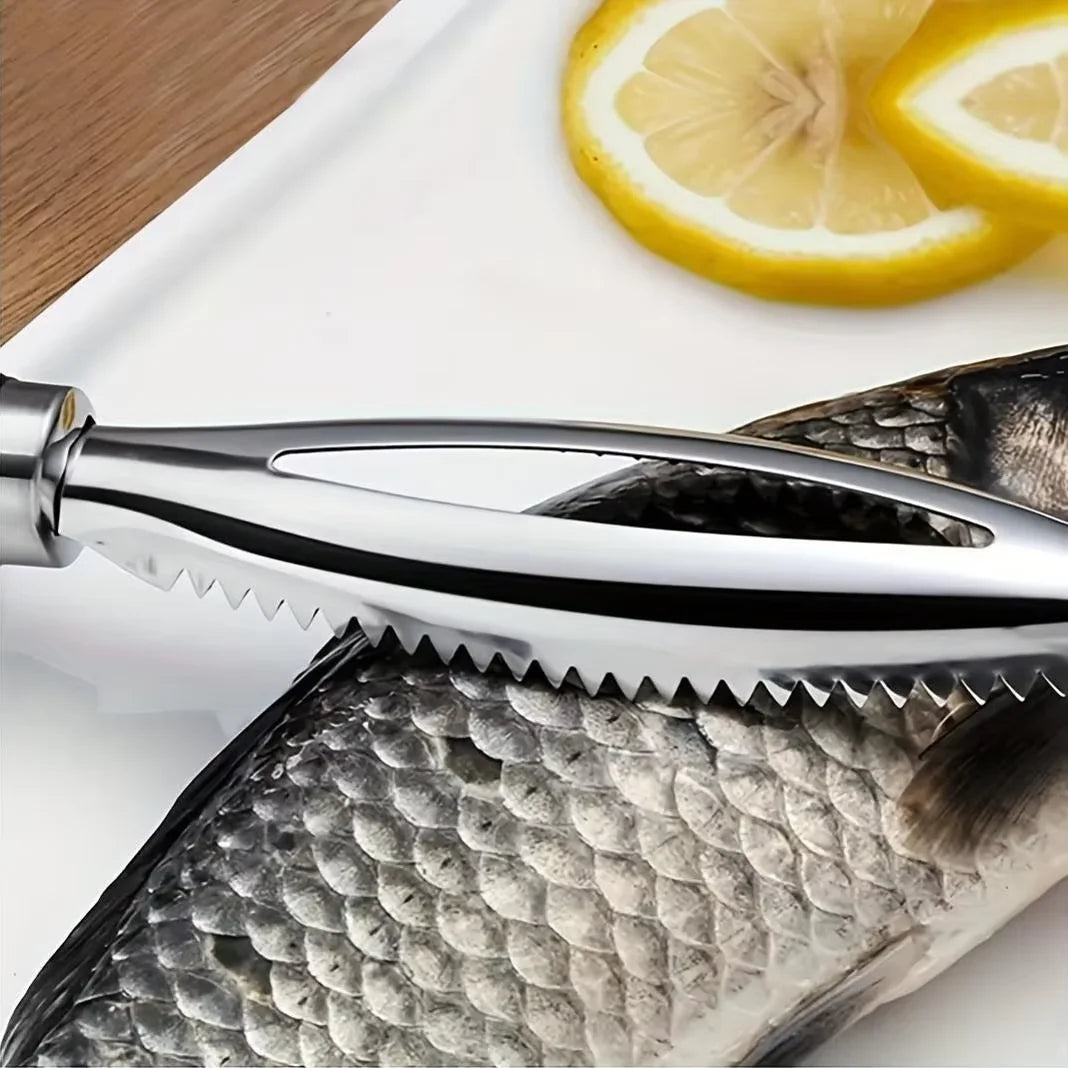 New Stainles Fish Scales Scraping Graters Fast cleaner Remove skin brush Cleaning Scraper Peeler bone scaler Tongs tweezers tool