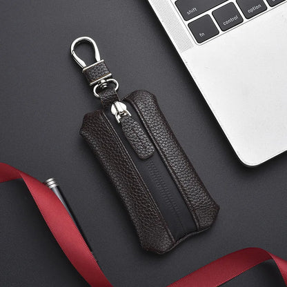 Unisex PU Leather Key Case for Car Key Wallet Pocket Key Holder Organizer Pouch Key Organizer Large Capacity Zipper Key Bag
