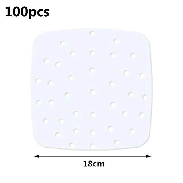 100pcs Air Fryer Liners Non-Stick Air Fryer Mat Disposable Oil Paper Parchment Paper Disposable Liner Home Kitchen Consumables