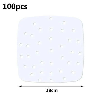 100pcs Air Fryer Liners Non-Stick Air Fryer Mat Disposable Oil Paper Parchment Paper Disposable Liner Home Kitchen Consumables