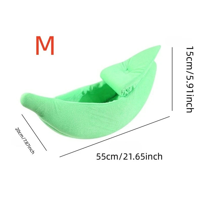 Cute Cats Beds Deep Sleep Comfort In Winter Bed Banana Shape for Cat's House Products Pets Creative Indoor Small Cat Dog Beds