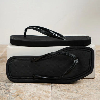 Summer Women Flip Flops casual solid color comfortable non-slip lightweight indoor outdoor beach square head EVA flat sandals