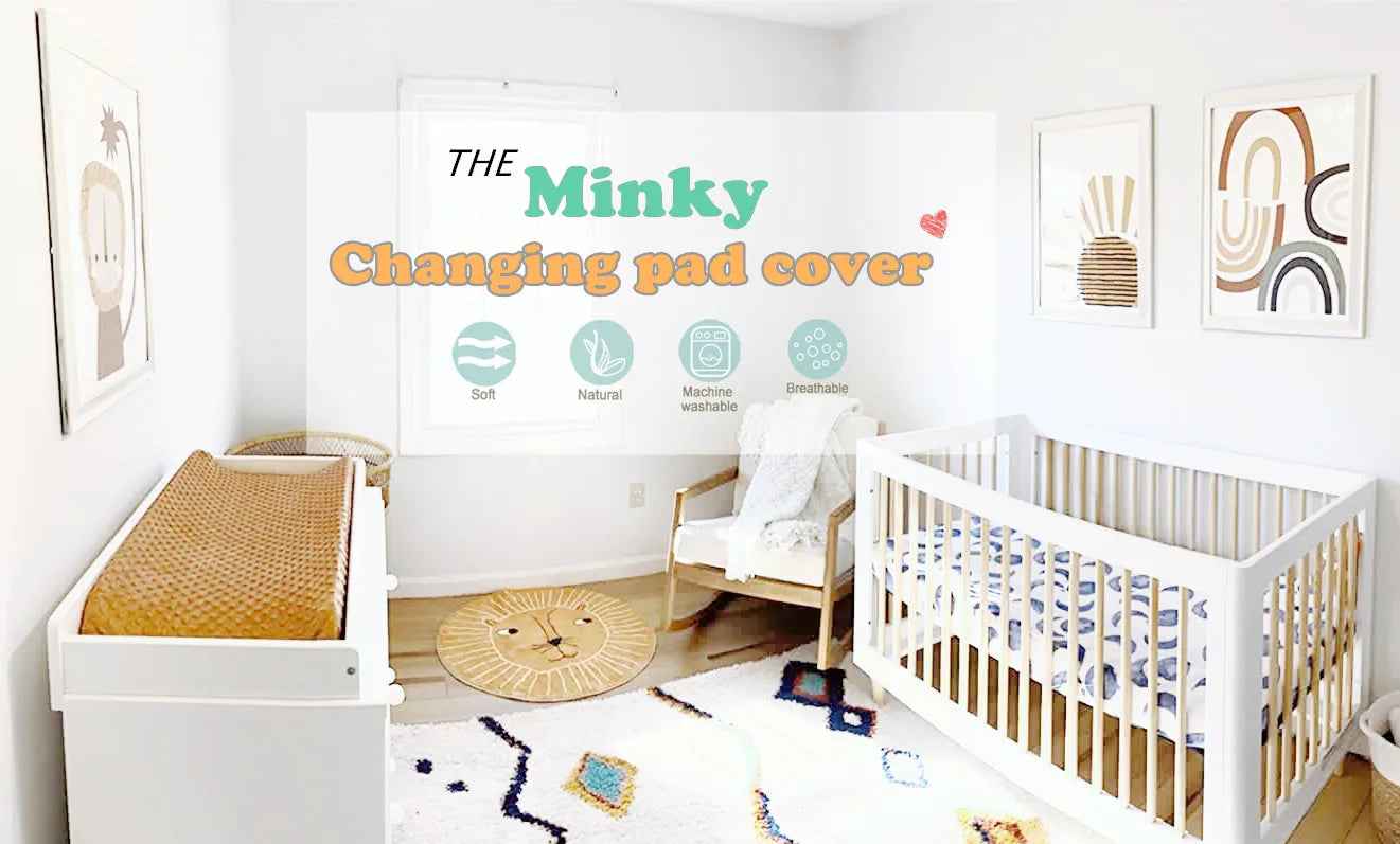 Soft Reusable Changing Pad Cover Minky Dot Foldable Travel Baby Breathable Diaper Pad Sheets Cover