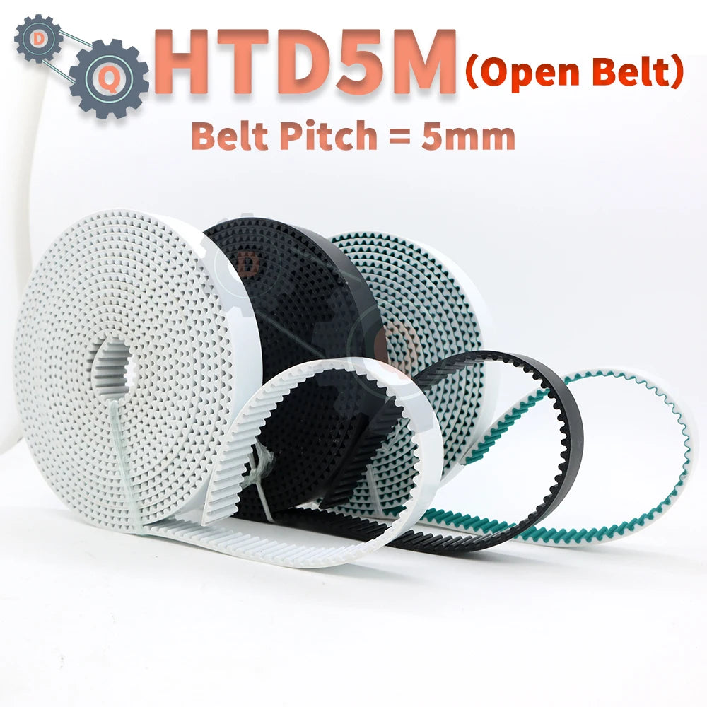 HTD 5M Open Belt PU 5M Timing Belt Open Conveyor Belt 15mm 20mm Polyurethane with Steel Core Belt for CNC Belt HTD5M Pulley Belt