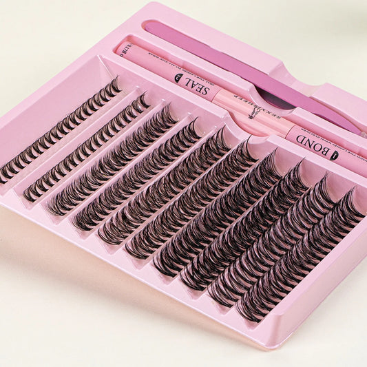 DIY eyelash set 200 eyelash clusters 30D 40D 50D eyelash extension makeup tool with glue and tweezers