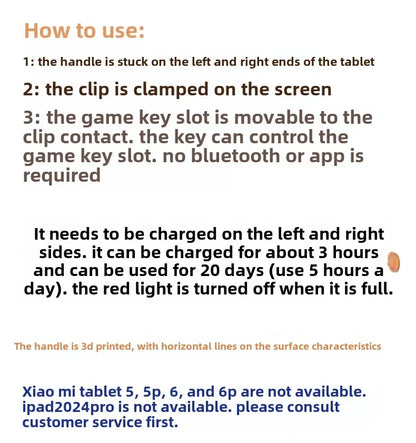 Tablet Game Handle Controller 8 Buttons 10 fingers  Pulse Continuous Shooting  Gamepad for Ipad