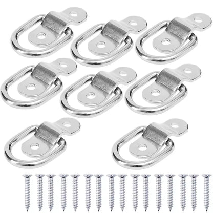 D Ring Tie Down Anchor Hook for Cargo Securing on Car Trucks Trailers Heavy Duty Metal Pull Ring Easy Surface Mount Fixing Point
