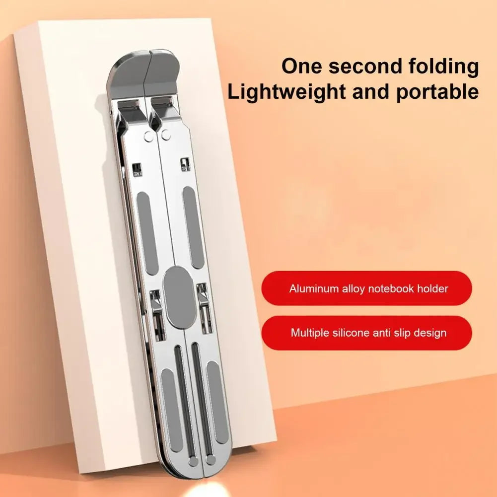 Aluminum Alloy Laptop Holder Heat Dissipation Laptop Stand Portable Foldable Laptop Holder 10-level Height for Desktop