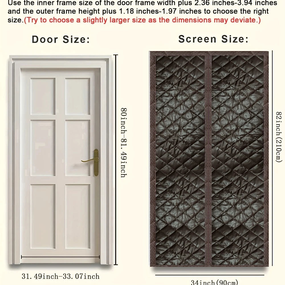 Winter Door Curtain Windproof Warm Partition Curtain Magnetic Door Curtain Punch-free Door Curtain Bedroom Block PU Curtain