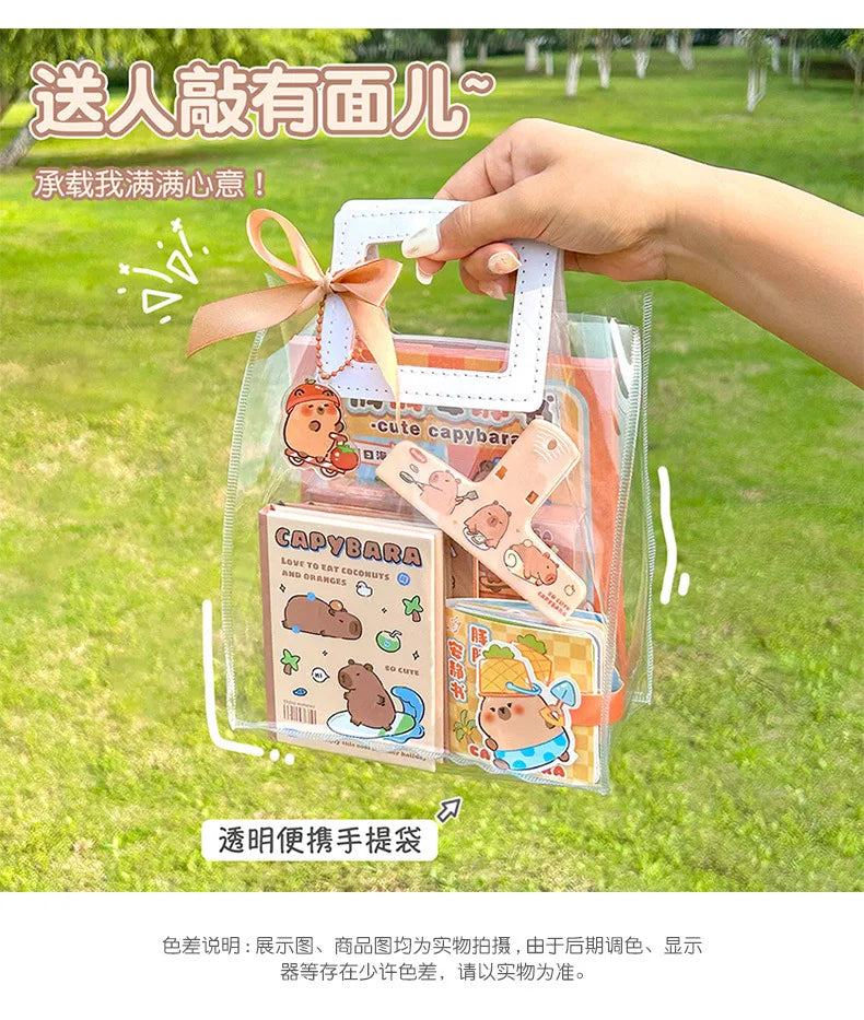 1 Set Capybara Stationery Set Student Graduation Gift Handbook Gift Bag Primary School Student Birthday Prizes