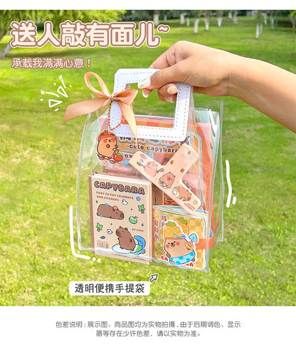 1 Set Capybara Stationery Set Student Graduation Gift Handbook Gift Bag Primary School Student Birthday Prizes