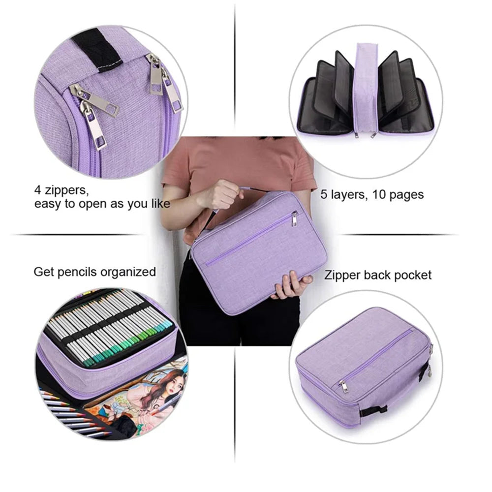 School Pencil Case Supplies 300 Slots Pencilcase Stationery Organizer Acsesories Large Capacity Pen Box Kit Aesthetic Bag Pouch