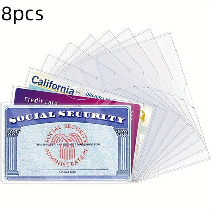 8 pcs of PVC card protective cover, suitable for social security, medical insurance, and credit cards - secure storage solution
