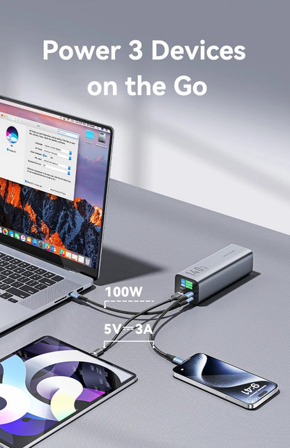 Vention Power Bank 140W 27000mAh Portable PD External Battery PowerBank 100W for Macbook Pro iPad iPhone Laptop Notebook Xiaomi