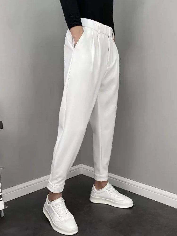 9 Cropped Office Male Suit Trousers Plus Big Size Men's Summer Pants Work Cheap High Quality Designer Clothes Elegant Tailoring