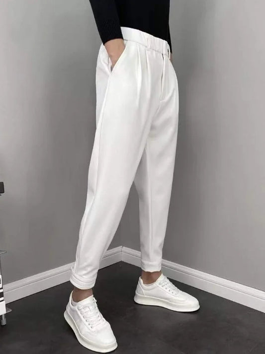 9 Cropped Office Male Suit Trousers Plus Big Size Men's Summer Pants Work Cheap High Quality Designer Clothes Elegant Tailoring