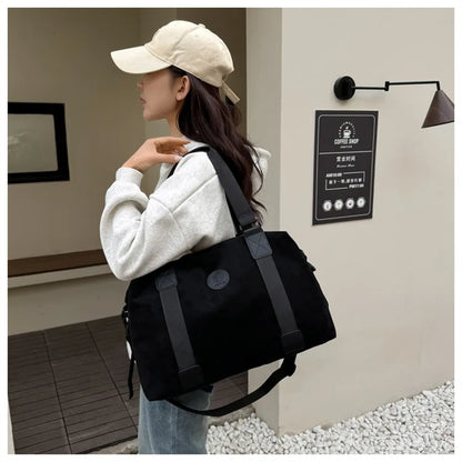 Men's Large Capacity Fashionable Short Distance Travel Totes New Suede Travel Handbag Women's Portable Sports and Fitness Bag