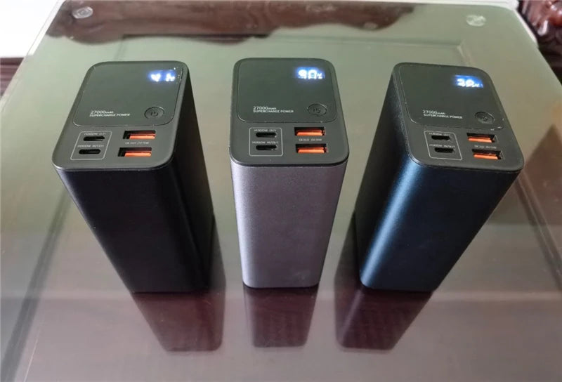 22.5W Power bank PD 200W 27000MAH 5V 9V 12V 15V 20V 5A USB QC4.0 Super Charge VOOC Li-polymer battery