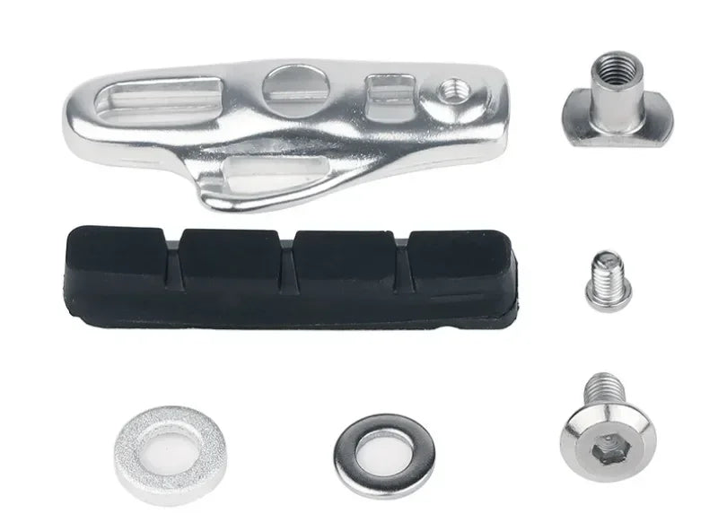 A Pair 55MM Brake Pads for Road Bikes with Metal Rings C-brake Pads Replaceable Brake Blocks Aluminium Alloy Block Bicycle Parts