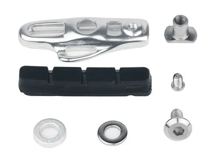 A Pair 55MM Brake Pads for Road Bikes with Metal Rings C-brake Pads Replaceable Brake Blocks Aluminium Alloy Block Bicycle Parts