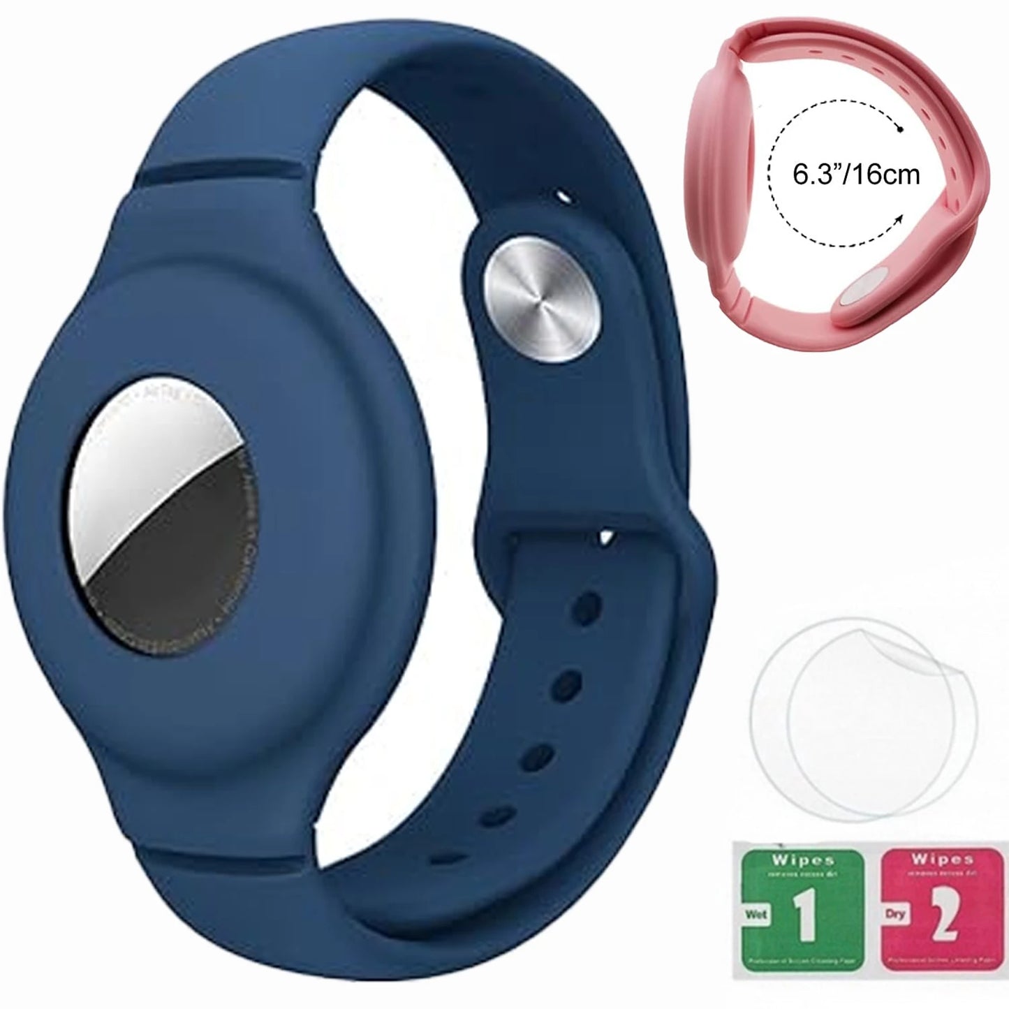 Silicone Steel Clip Compatible with Apple AirTag - Protective Silicone Clip for Tracker Protect Keychain Silicone Cover