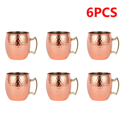 Moscow Mule Copper Mugs Metal Beer Cup Stainless Steel Copper Goblet Cocktai Wine Coffee Cup Champagne Party Bar Drinkware Tools