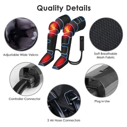 Leg Muscle Relaxer 6 modes Air Compression Recovery Boot Lymph Release Relieve Foot Fatigue Heating Leg Massager for Athletes