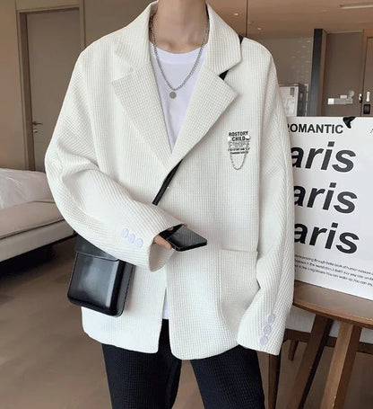 Oversize Short Plus Big Size Man Suits and Blazers Coats Jacket for Men Black Cropped Fashion 2024 Classic High Quality Summer