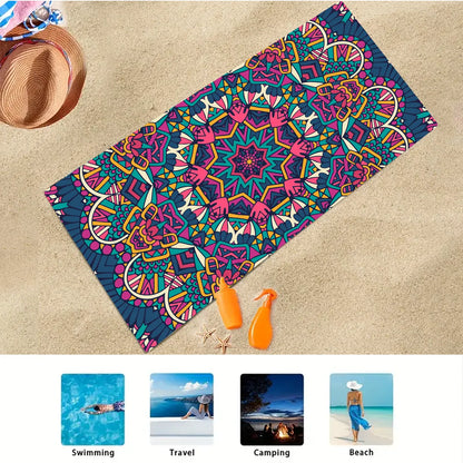 1PC Beach Towel Boho Design Bath Towels Extra Large Sand Free Quick Dry Travel Towels Gifts For Yoga Sports Adults