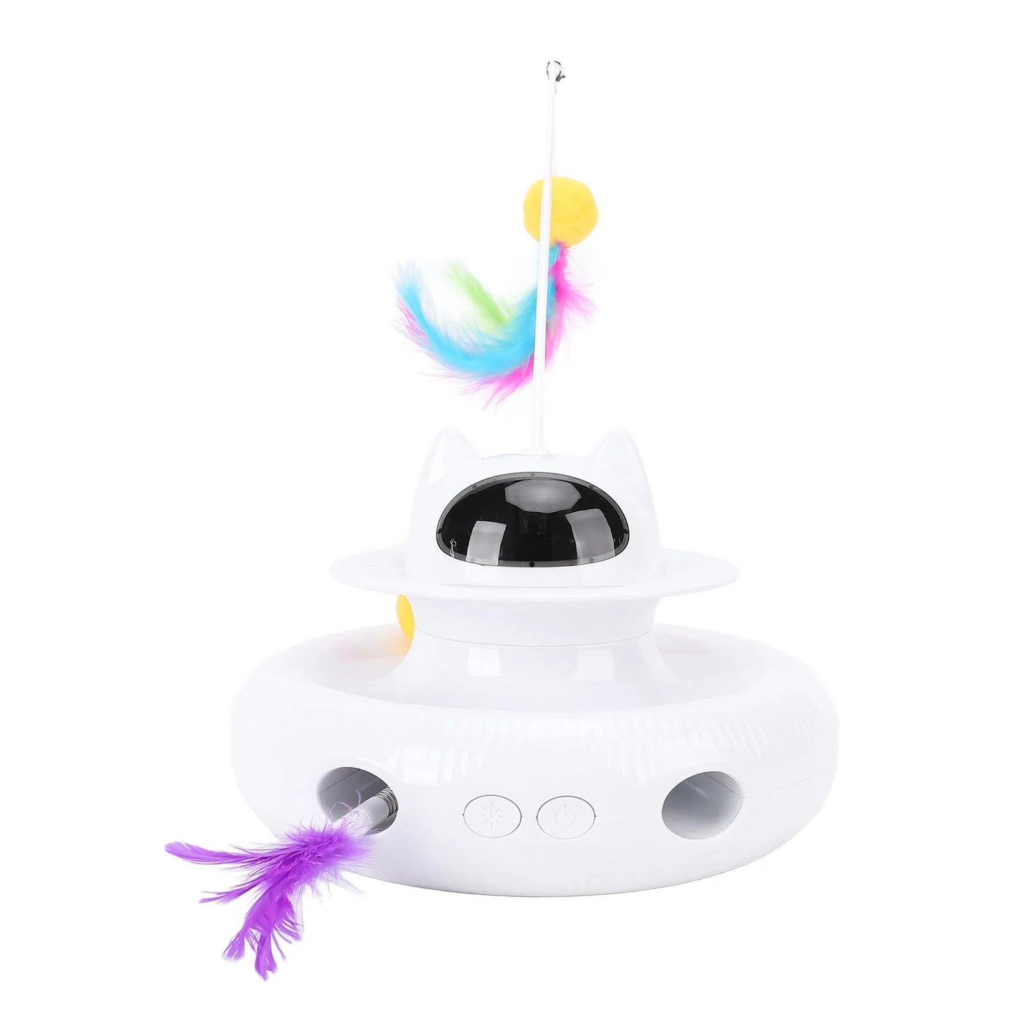Interactive Cat Feather Toy Automatic Rotating Reduce Boredom Promote Exercising Funny Feather Electronic Cat Toy for Home
