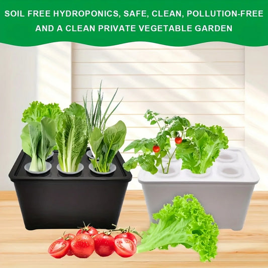 ﻿Hydroponic Grower Box with 6pcs Planting Cup Hydroponic Planting Box for Plants Herb Planting Container Garden Supplies