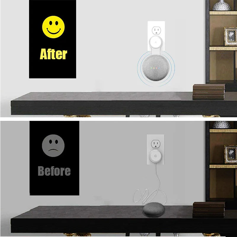 Outlet Wall Mount Stand For Google Home Mini (1st Gen) Google Nest Mini (2st Gen) Cord Management For Google Mini Speaker Holder