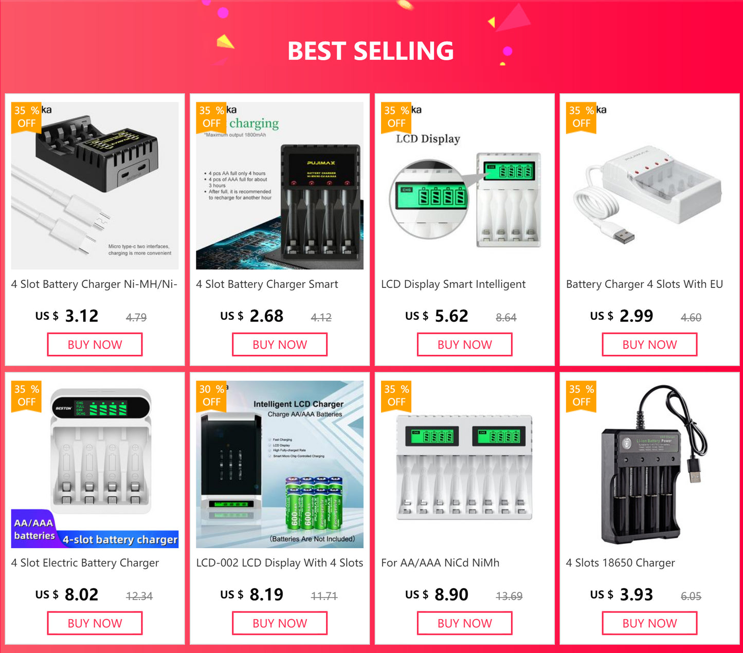 4 Slots 1.5V Rechargeable Lithium Battery Charger For AA Lithium Battery Large Capacity Rechargeable Li-ion Battery With Cable