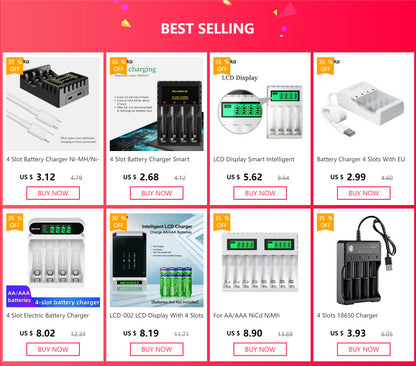 4 Slots 1.5V Rechargeable Lithium Battery Charger For AA Lithium Battery Large Capacity Rechargeable Li-ion Battery With Cable