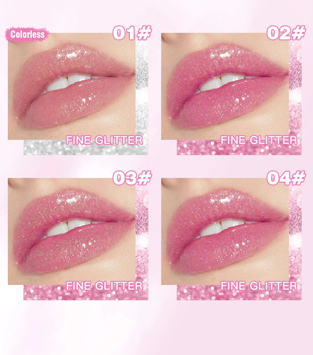 QIBEST Glitter Jelly Lipstick Lip Balm Colors Changing Lipstick Moisturizing Makeup Water Glossy Transparent Lip Stain Cosmetics