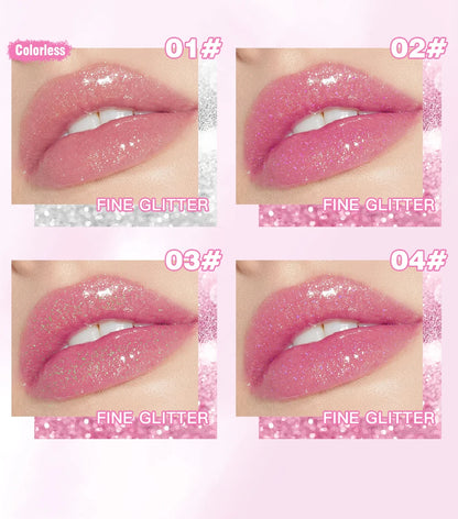 QIBEST Glitter Jelly Lipstick Lip Balm Colors Changing Lipstick Moisturizing Makeup Water Glossy Transparent Lip Stain Cosmetics