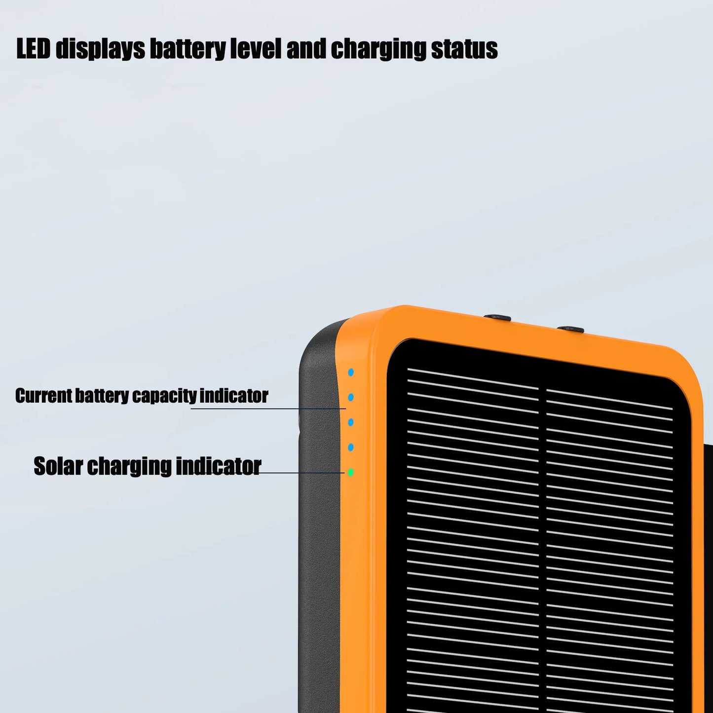 New Portable Solar Power Bank 20000mAh Large Capacity Charger Compatible with IOS Android USB-A And USB-C Fast Charging outdoor