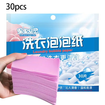 30PCS Laundry Detergent Sheets Easy Dissolve Laundry Tablets Strong Deep Cleaning Detergent Laundry Soap for Washing Machine