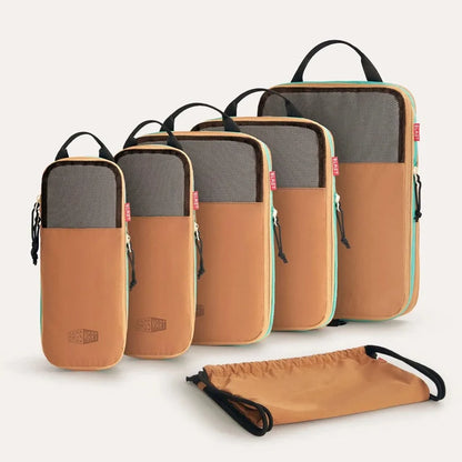 BAGSMART Compression Packing Cubes Expandable Travel Set Storage Bag 6 Pcs Travel Organizer Luggage Carry Suitcase