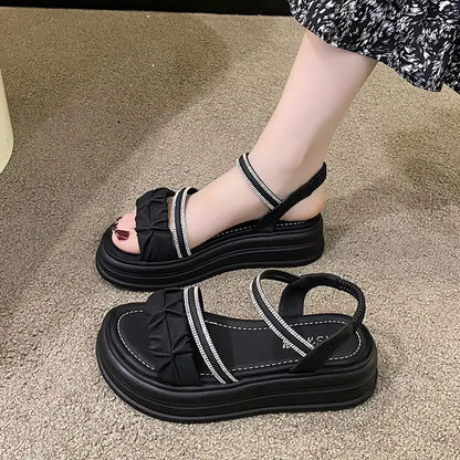Outdoor Platform Sandals for Women New Breathable Fashion Woman Shoes Summer 2025 Comfortable Trending Pvc Designer Luxury Shoe