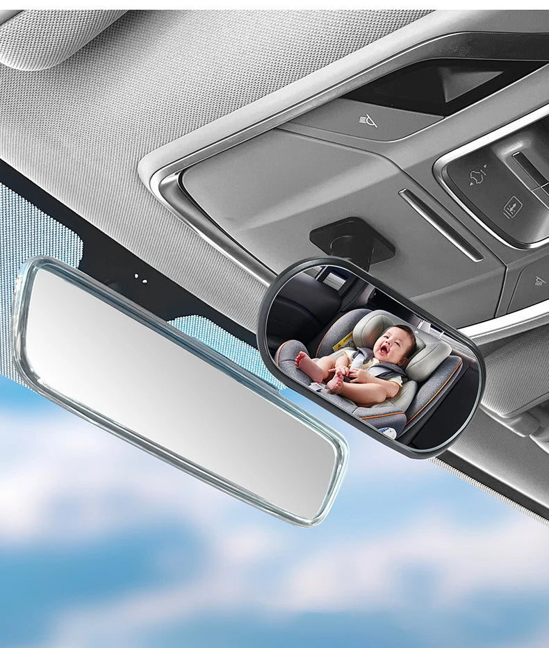 Sticky Baby Mirror For Car Auxiliary Mirror 360 Adjustable Baby Rear View Mirror Adhesive Mount Wide Angle Shatterproof Backseat