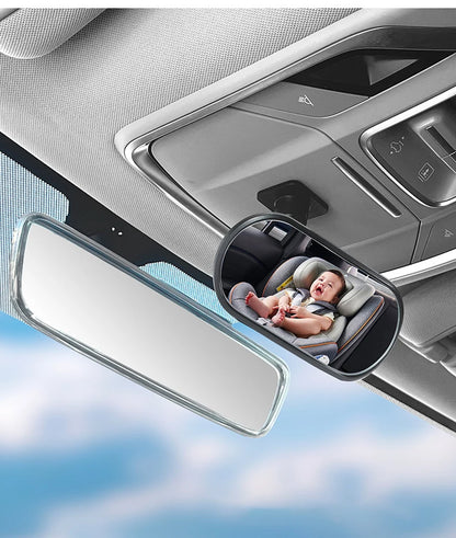 Sticky Baby Mirror For Car Auxiliary Mirror 360 Adjustable Baby Rear View Mirror Adhesive Mount Wide Angle Shatterproof Backseat