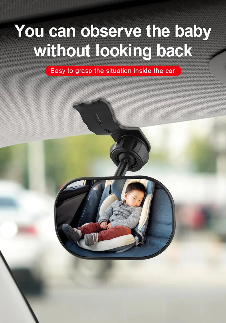 Car interior baby observation mirror, car child safety seat rearview mirror, installation of auxiliary mirror, reverse blind spo