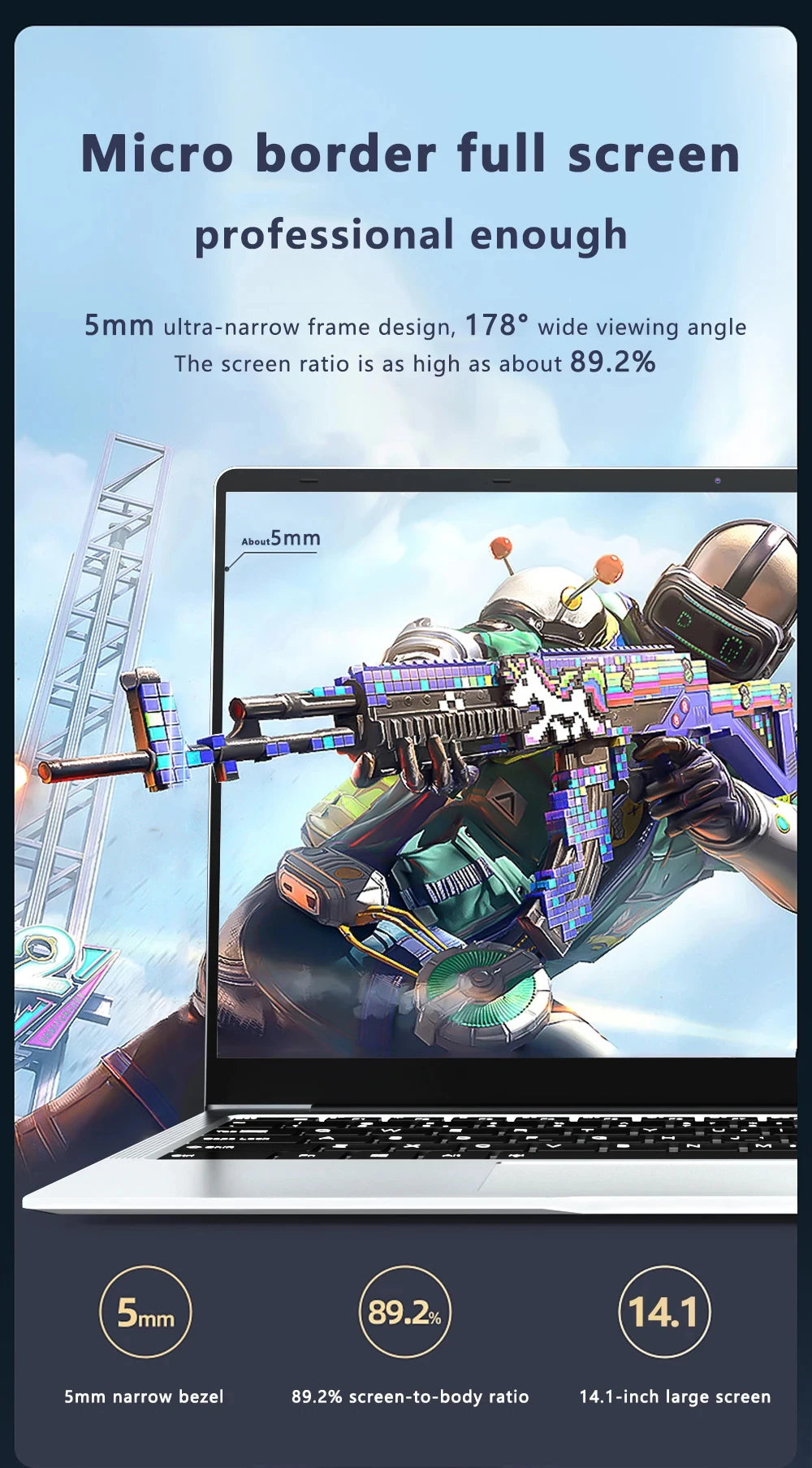 Intel Core i7-7500U 14.1 inch Laptop Computer Portable Windows 11 Notebook 12GB RAM 1TB 2TB SSD Office Study Laptops