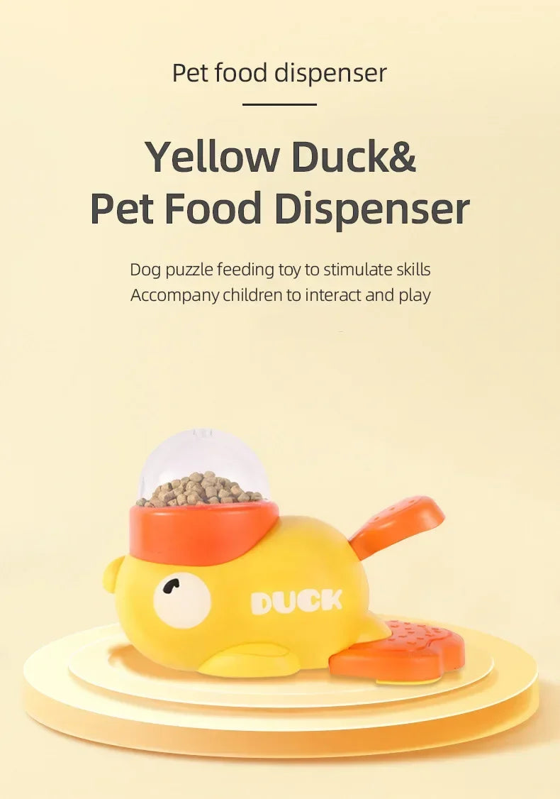 Automatic Dog Feeder Duck Design With Pedal For Feeding And Water Drinker Dogs Food Dispenser Pet Bowl