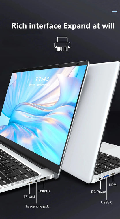 14.1 inch Laptop Computer Portable Windows 11 Intel Core i7-7500U Notebook 12GB RAM 1TB 2TB SSD Office Study Laptops