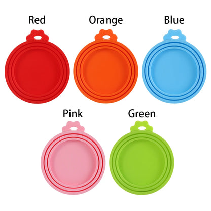 3In1 Silicone Reusable Soft Pet Seal Feed Cans Lid Keep Food Fresh Cover Flexible Storage Household Cup Glass Bottle With Spoon