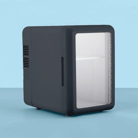 Grey Color Transparent Door Counter Drinks Cooler Freezer Table Top Small Mute Fridge Free Standing 4L Mini Fridge for Room