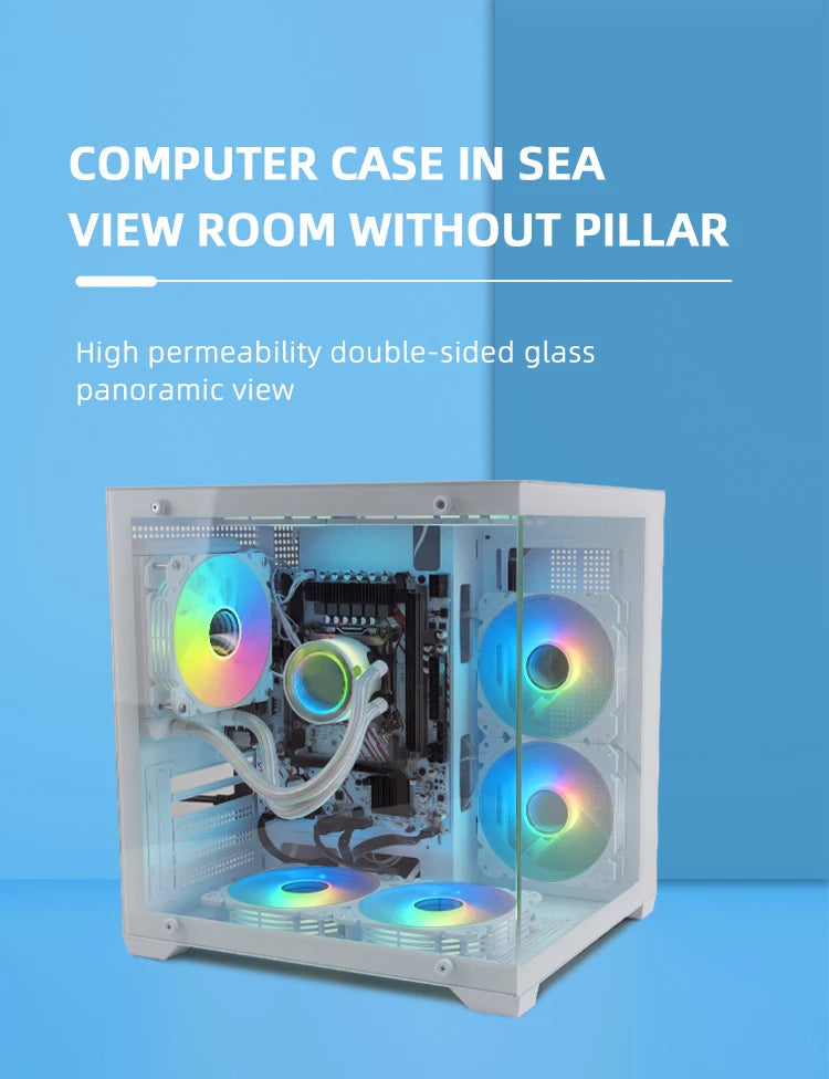 MANMU Hot Selling Gaming Computer MATX Cases pc Tempered Glass Case pc Computer Gaming Matx Computer Case