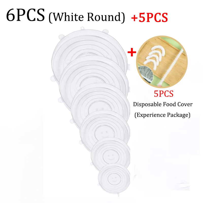 Silicone Food Preservation Cover Stretch Lids Keeping Fresh Seal Bowl Microwave Lids Reusable Plastic Wrap Kitchen Accessories